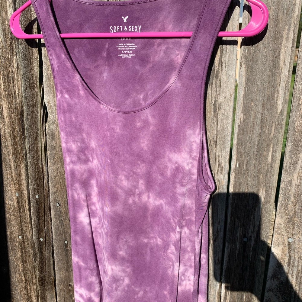 American eagle tie dye small tank